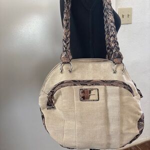 Sofia by Sofia Vergara Cream and Brown Shoulder Bag